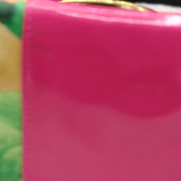 Charming Charlie Floral Wristlet Clutch – Pink Patent Accent – Bold Statement - Picture 3 of 12